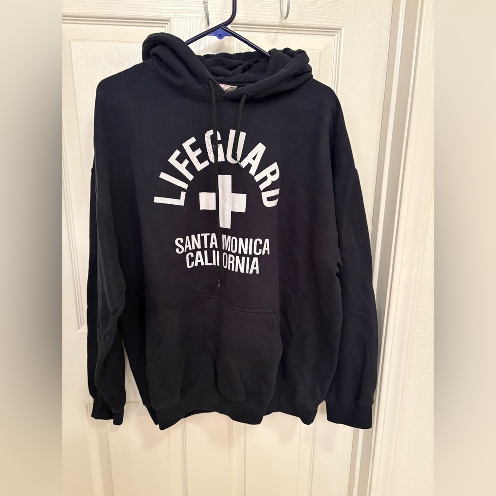 Black Lifeguard Santa Monica Hoodie Size X Large